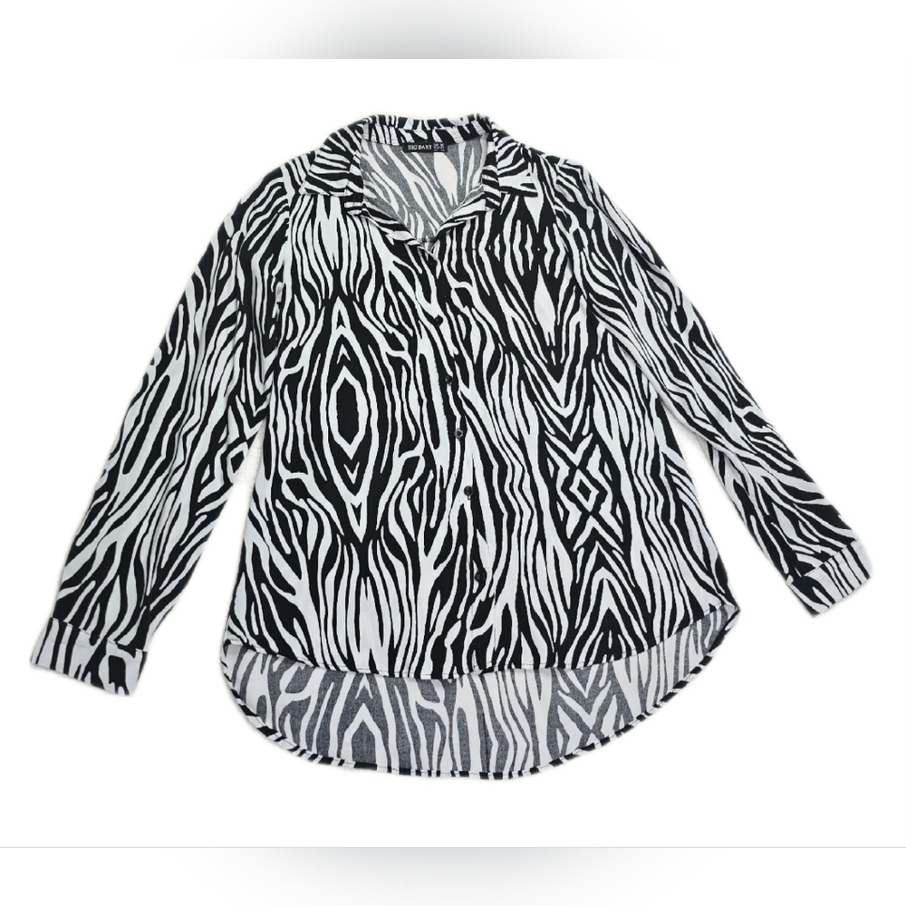 Black and White Zebra Print Women's Top